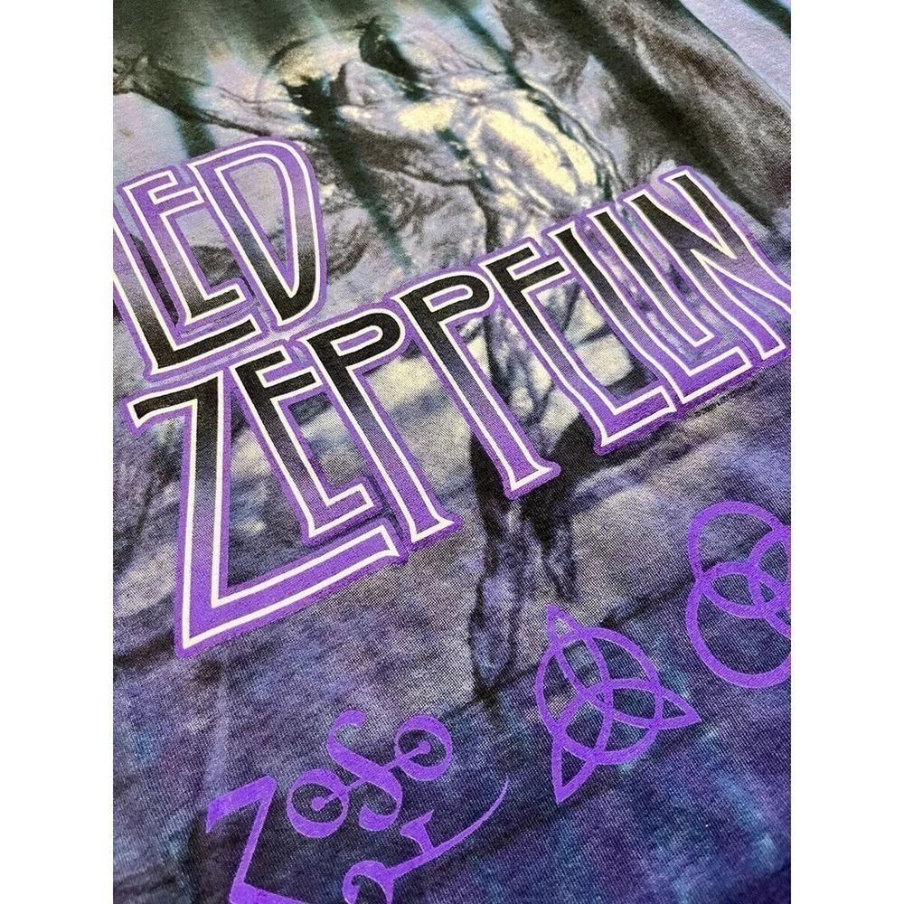 Vtg Liquid Blue Led Zeppelin T-Shirt Single Stitch Tie Dye XXL 90s - Picture 13 of 14